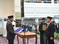 Kasrem 043/Gatam Hadiri Pelantikan dan Pengambilan Sumpah Jabatan Sekda Provinsi Lampung