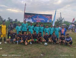 Meriah HUT ke-80 RI, Turnamen Sepak Bola Piala Bergilir Desa Suka Maju Masuki Babak Final