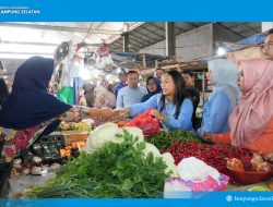 UKP Zita Anjani Turun ke Pasar Sidomulyo, Cek Harga Sembako dan Dengarkan Langsung Suara Pedagang